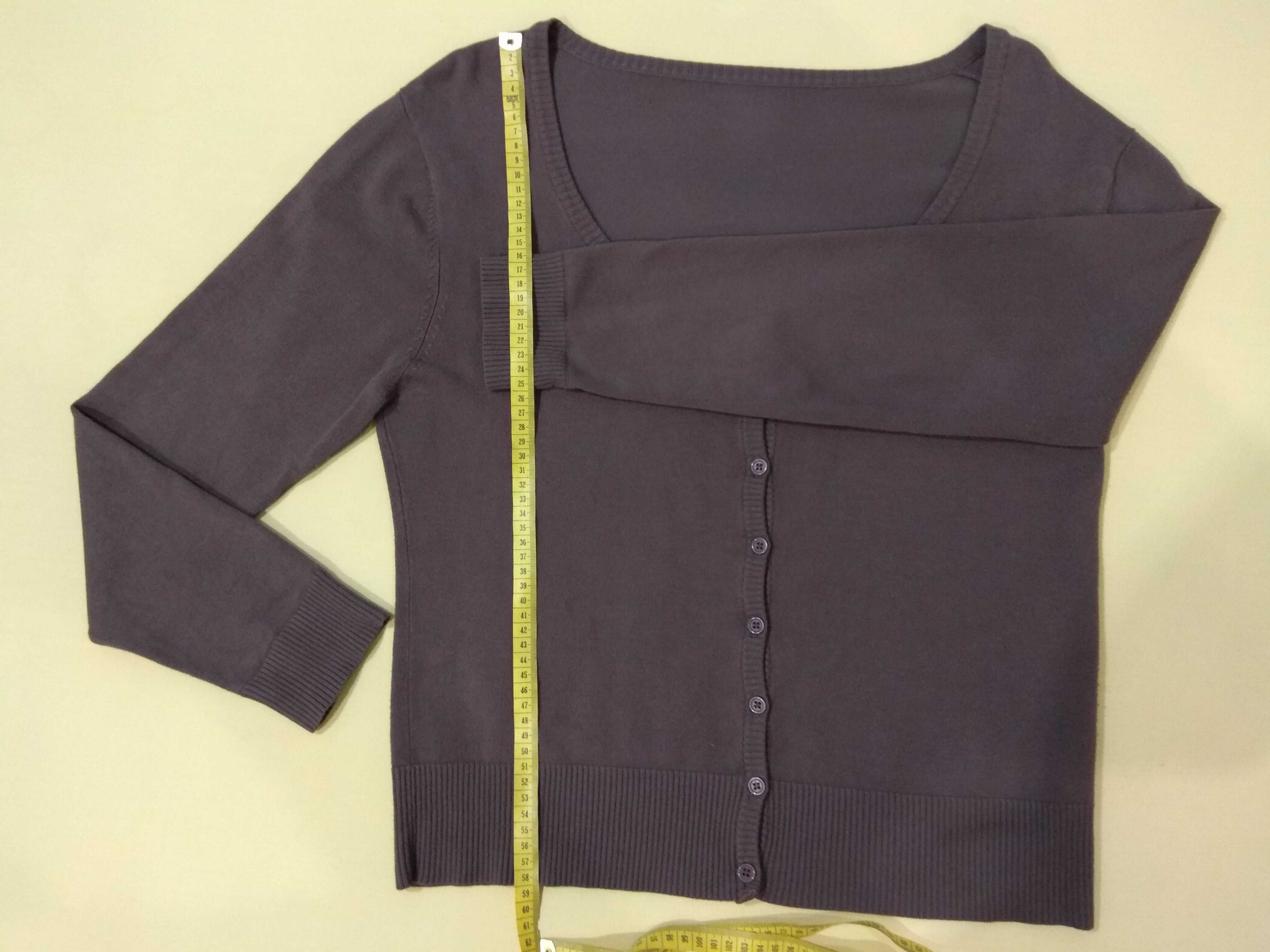 Sweter, kardigan klasyczny, brąz L/XL