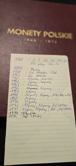 Monety PRL 1949 - 1974 20 album 1 2 groszy 5 jagody 10 rybak  zł