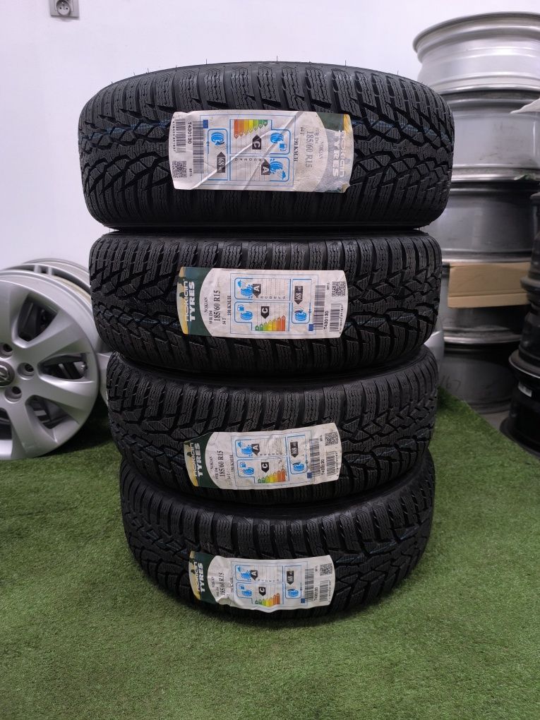 Nowe 4 x 185/60/15 Nokian WR D4 Opony Zimowe Wysyłka