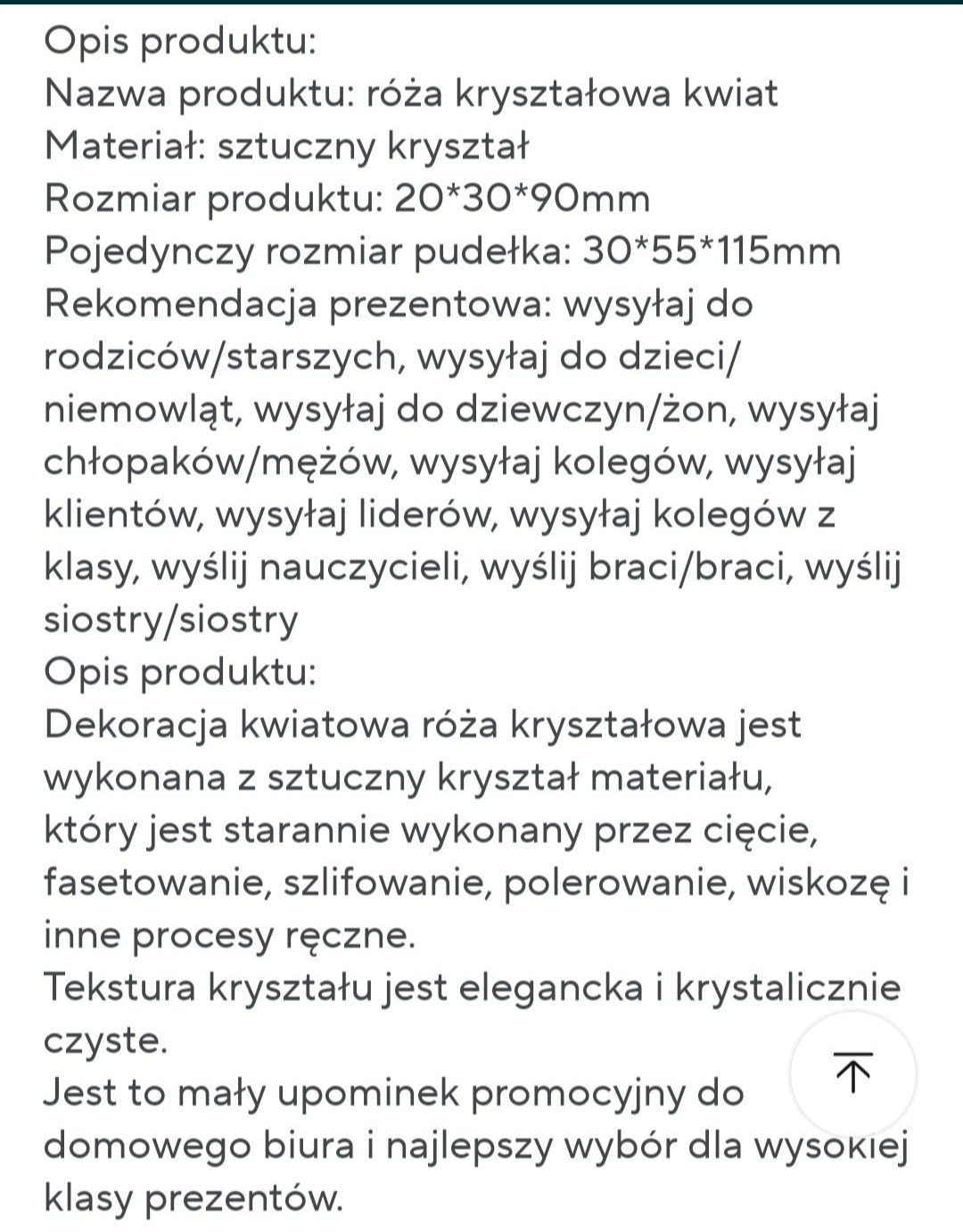 Róża kryształowa w pudełku prezentowym Nowa