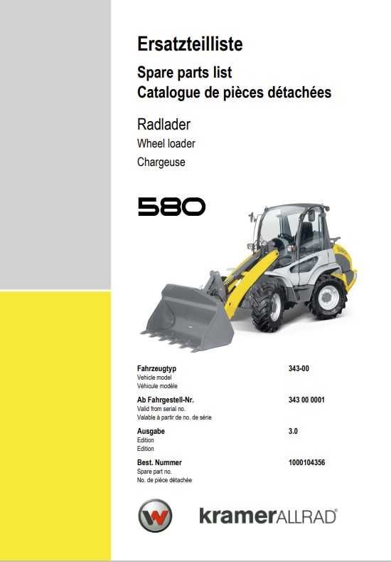 Katalog części Kramer 580 580T