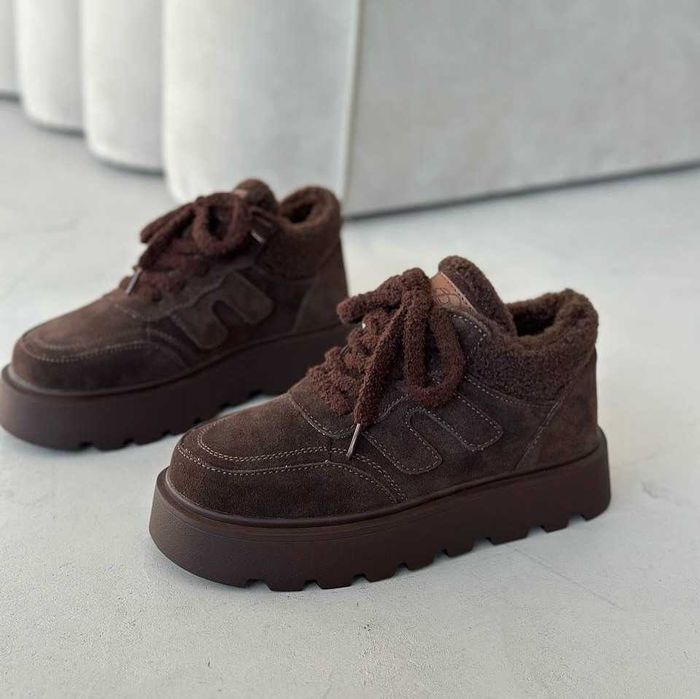 Зимові черевики шоколад хутро teddy, зимние ботинки шоколад 36-40р