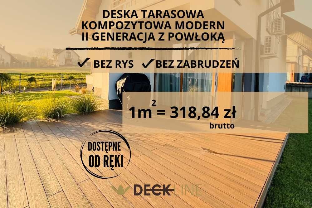 Deska kompozytowa tarasowa 3D - II generacja - drewnopodobna