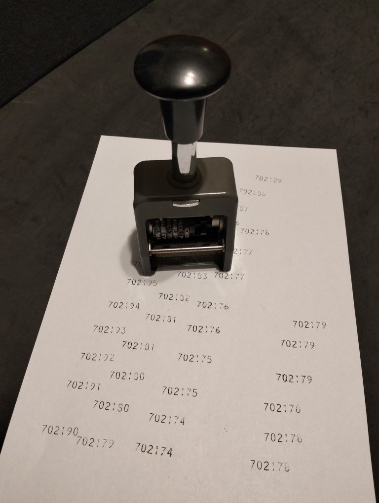 Carimbo numerador sequêncial