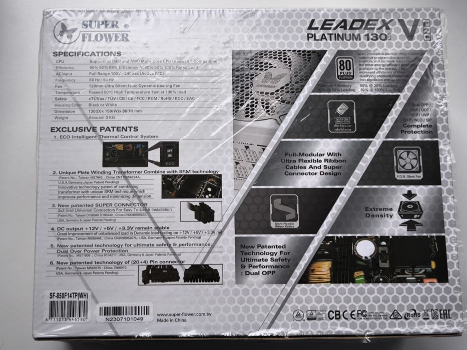Чорний Super Flower Leadex V Platinum PRO 850W ATX Black