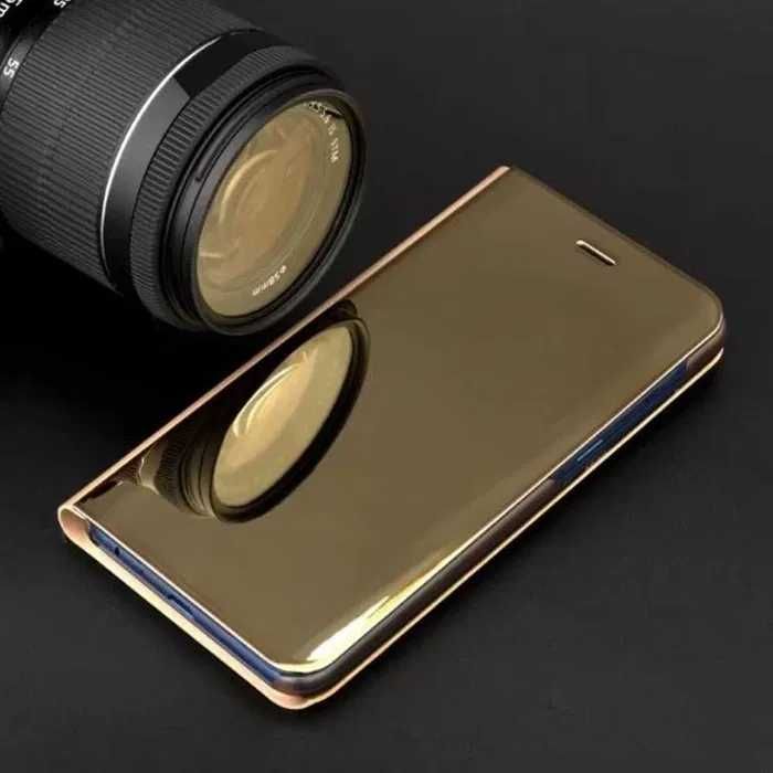 Etui z klapką Huawei P40 Lite,- Clear View Case GOLD