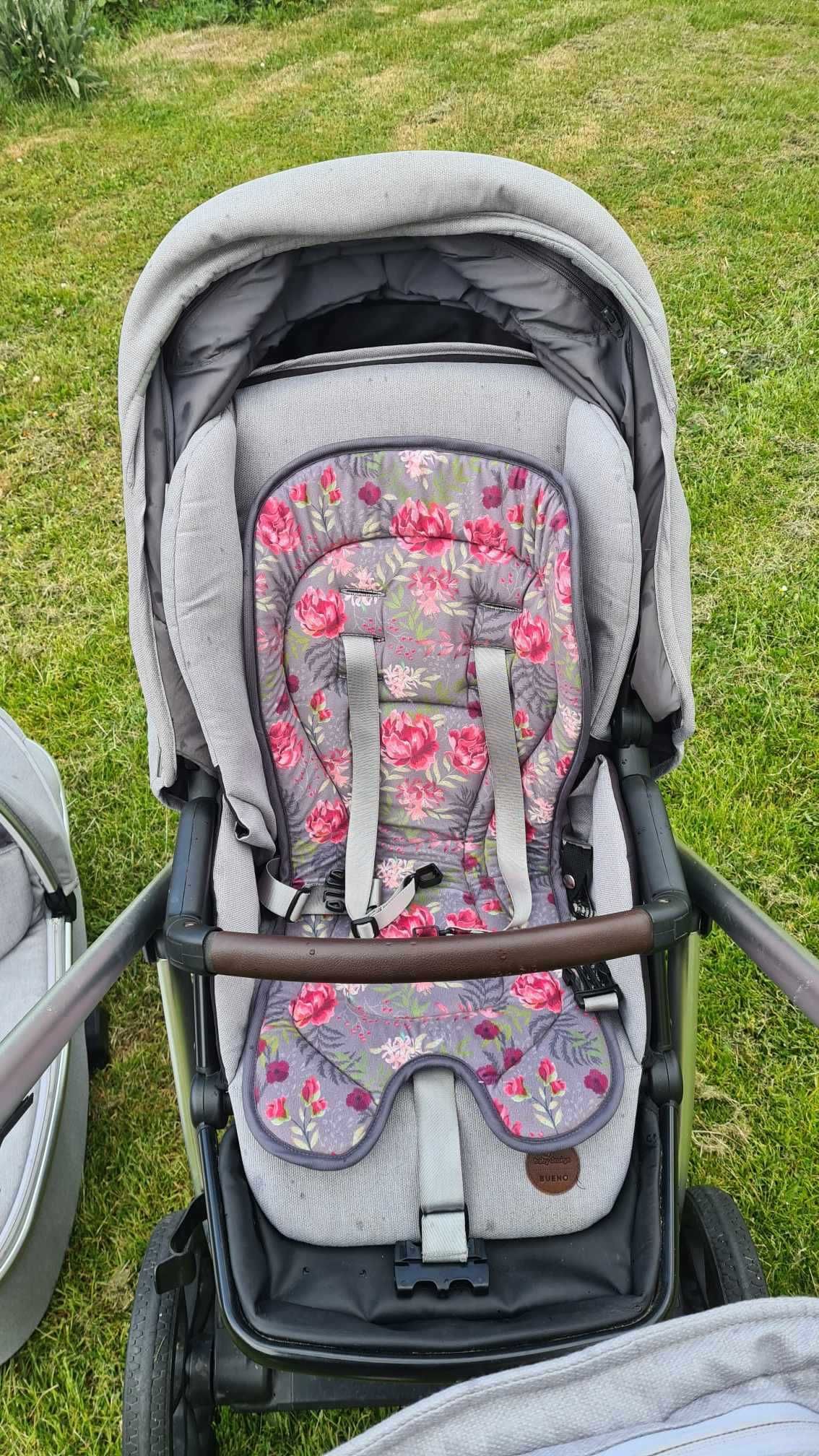 Wózek  2w1 Baby Design Bueno GRAY Peony dla dziewczynki