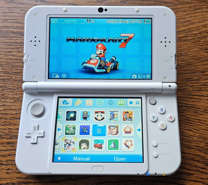 Białe New Nintendo 3DS XL LL CFW Luma dual IPS podwójny ekran IPS