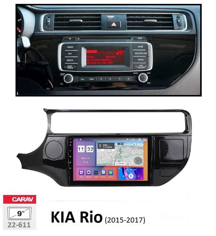 (NOVO) Rádio 2DIN 9" • Kia RIO • (De 2005 a 2017) • Android [4+32GB]
