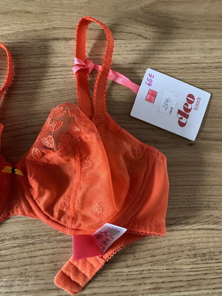 Biustonosz nowy 65E zestaw brytyjskiej firmy Cleo Masquerade Panache