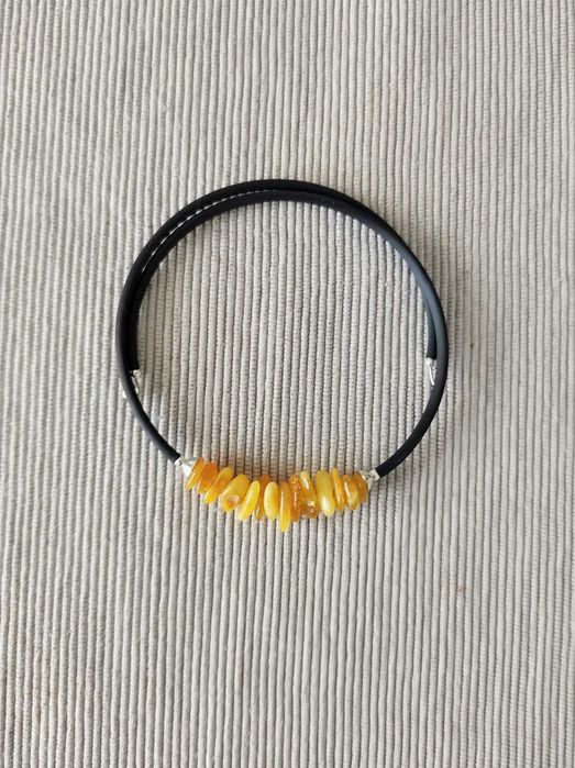 Bransoletka z bursztynami