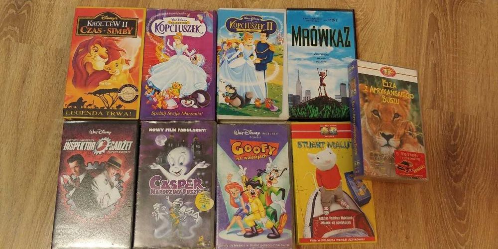 Zestaw 9 kaset VHS Disney Bajki