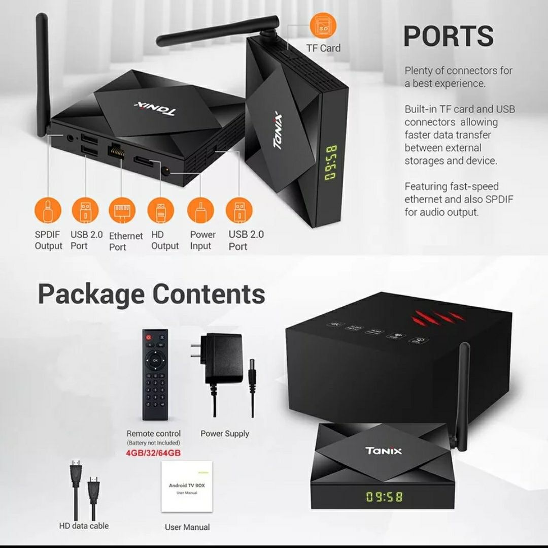 Box TV Android 11.1 Tanix TX6S 8GB 128GB H616 8K x 4K 1080P