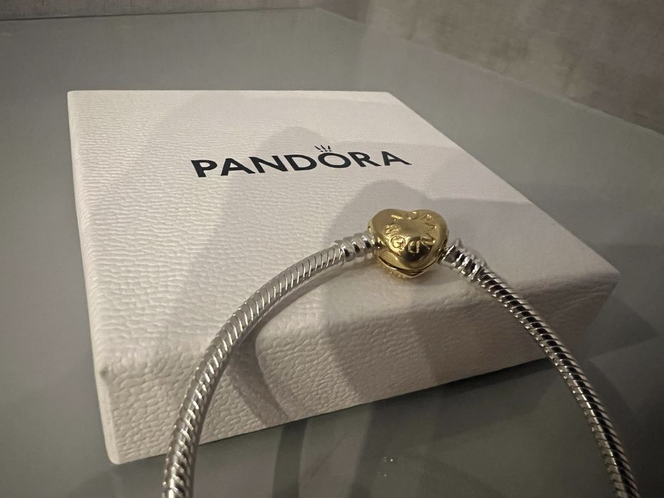 Pandora bransoletka serce serduszo zlote