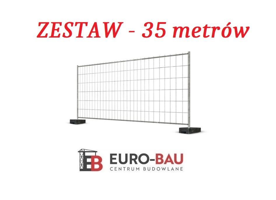Ogrodzenie budowlane tymczasowe panel panele ażurowy panelowe ZESTAW