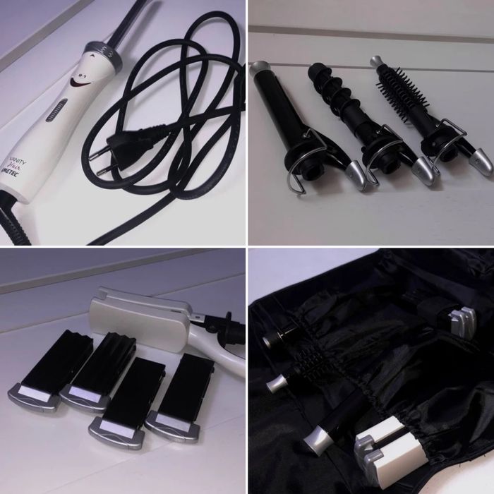 Плойка для локонів з насадками, випрямляч, набір для волосся, гофре