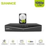 Wideorejestrator monitoringu Sannce DN81BS 8CH + dysk twardy 1 TB