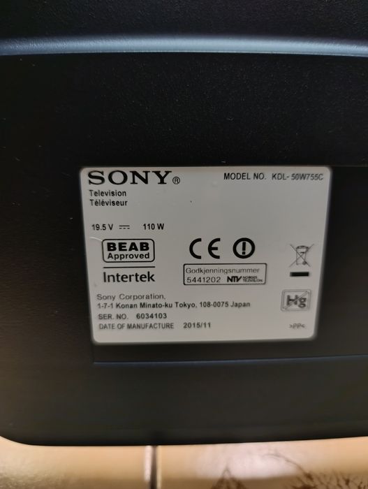 Телевізор SONY 50 Android TV Wi-Fi/ Smart TV /50W755C