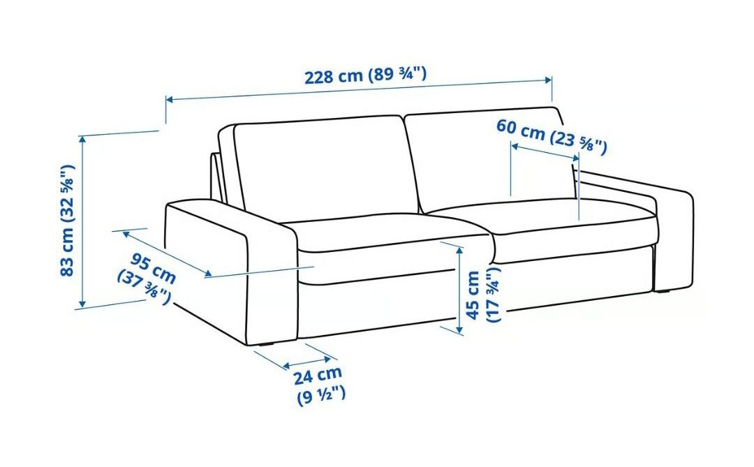 PARTES de Sofá IKEA Kivik 3 lugares Cinza Claro