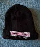 Czarna czapka beanie z naszywką anime oczy