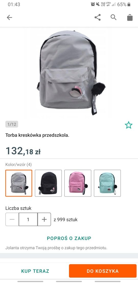 Plecak Polaqi szary NOWY