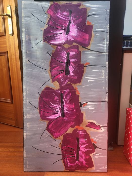 Conjunto de 3 quadros flores