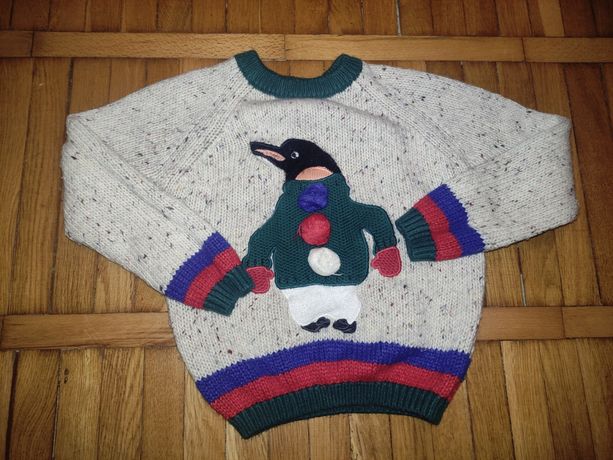Sweterek świąteczny pingwin Marks and Spencer 3-4 lata