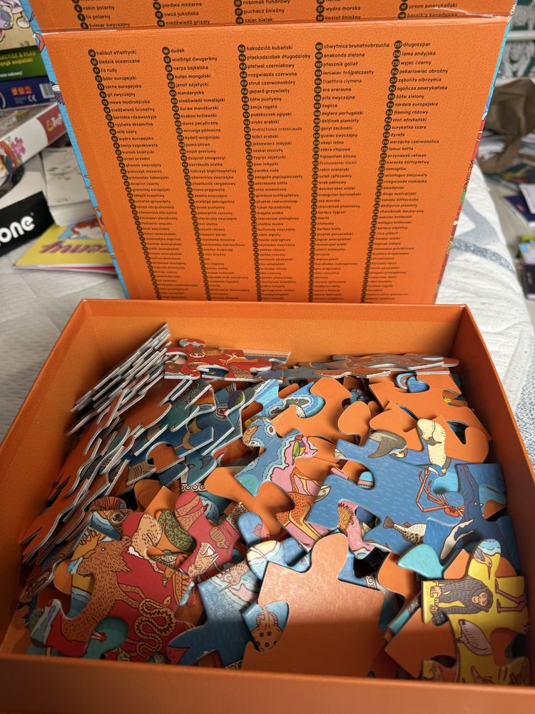 Zwierzęta na mapie puzzle