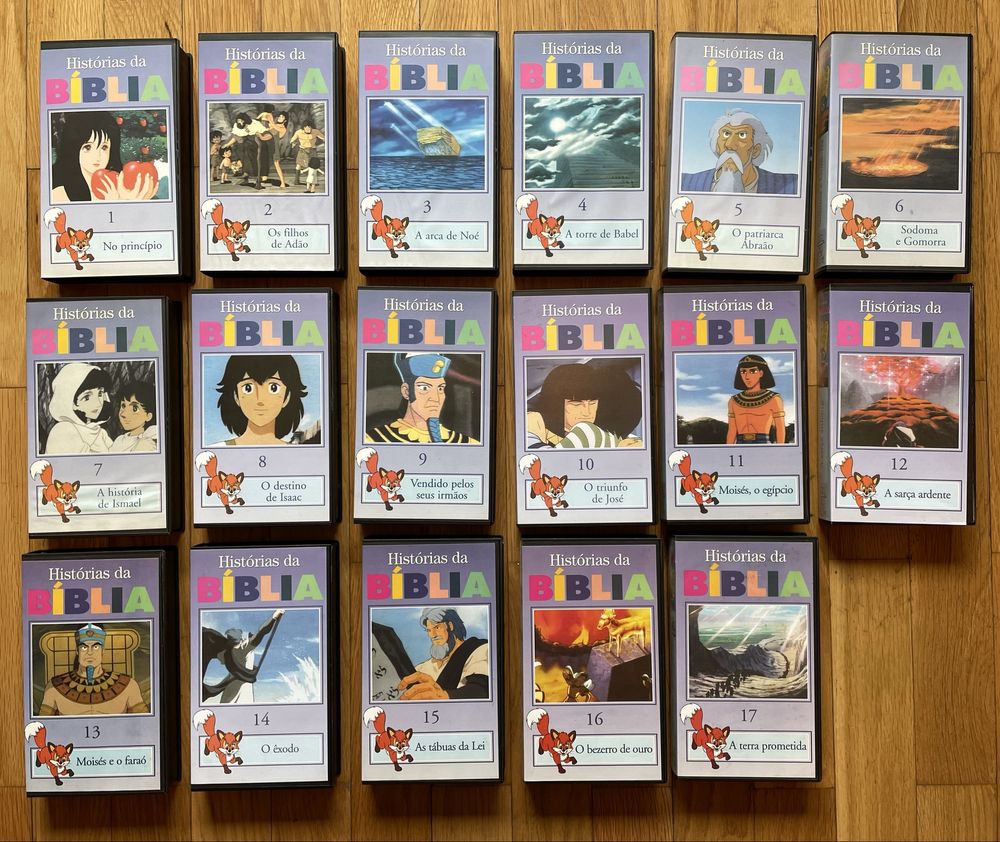 Coleção VHS Histórias da Bíblia em 17 volumes