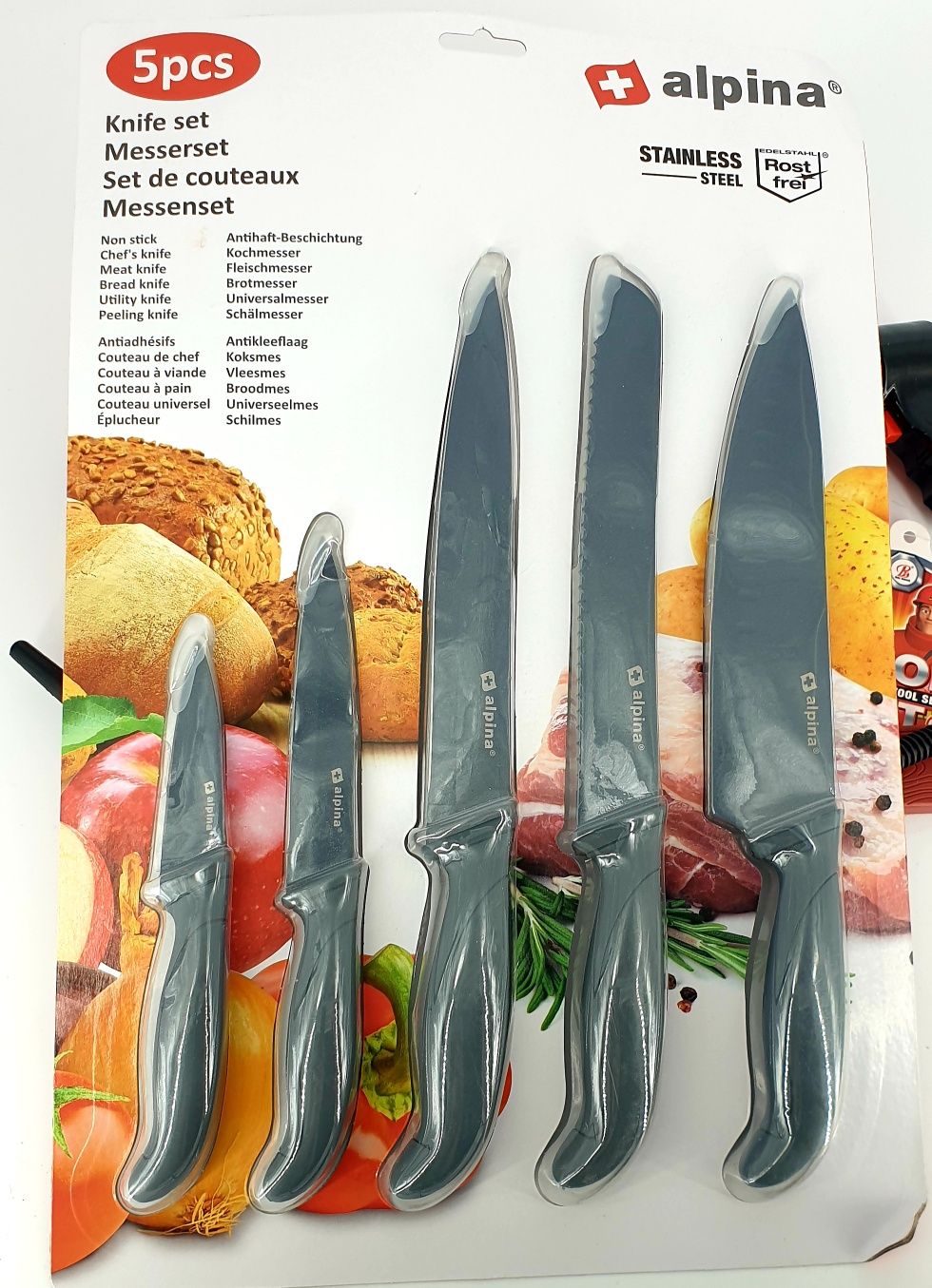 Alpina zestaw profesjonalnych noży kuchennych ze stali nierdzewnej
