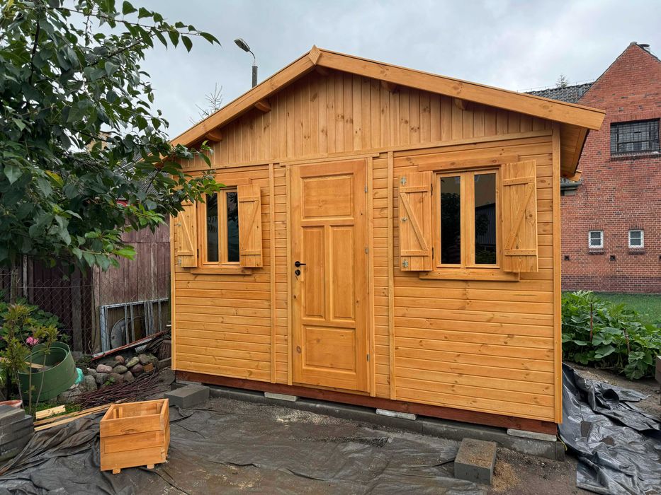 domek drewniany pomieszczenie gospodarcze dom z drewna WARBIT