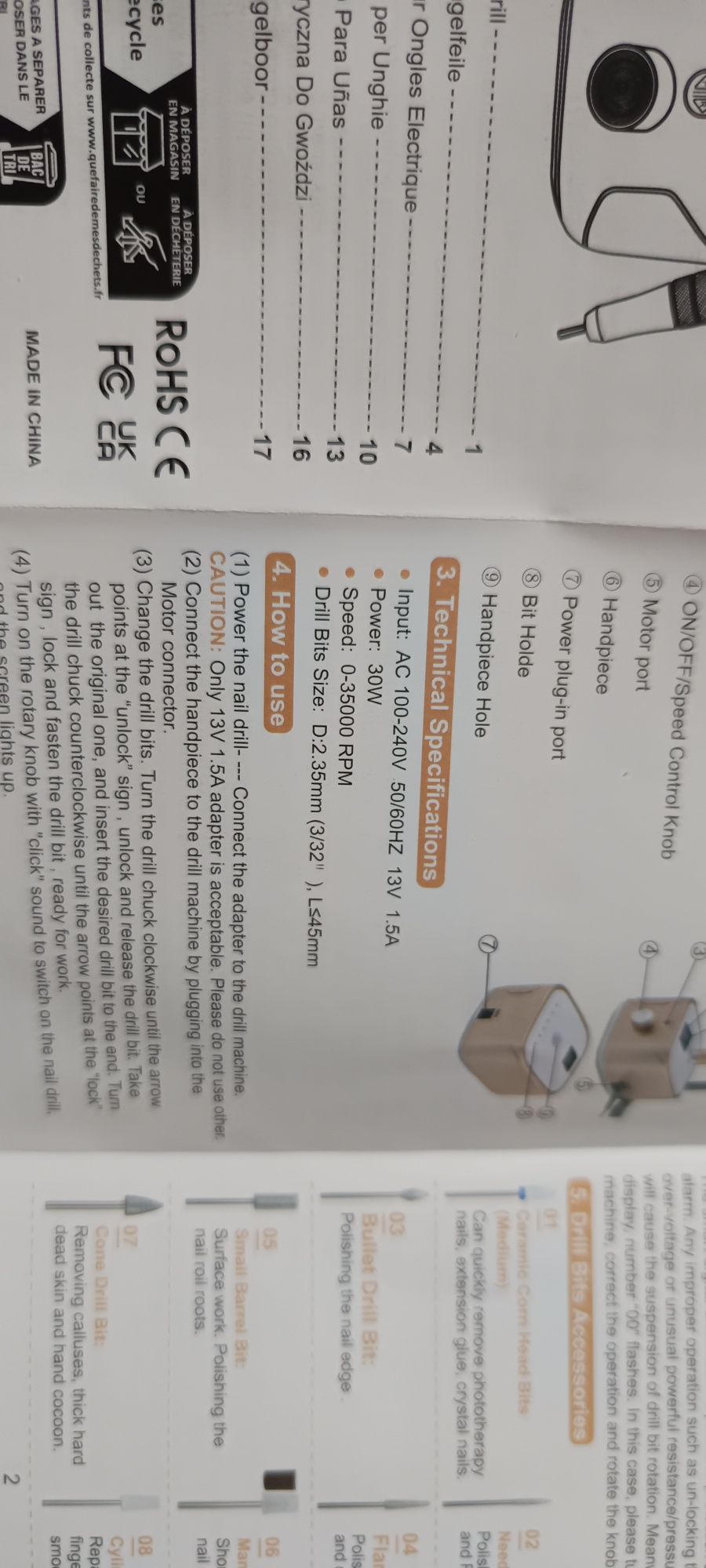 Frezarka do paznokci Kredioo 35000 tys obr Lcd