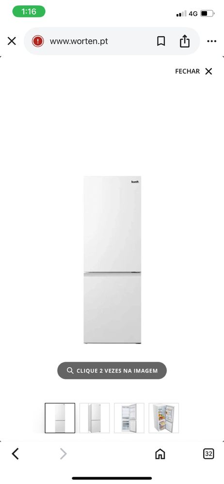 Frigorifico combinado kunft branco 175 L