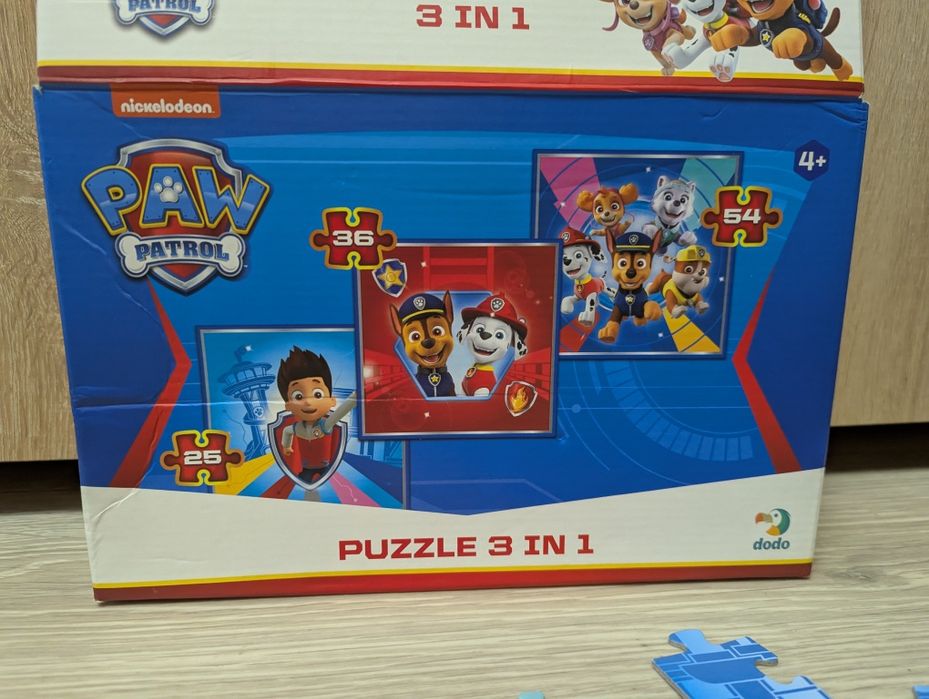 Пазл щенячий патруль, 3в1