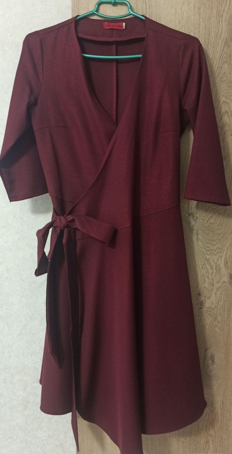 Бордова сукня, плаття на запах розмір 40 (46-48)