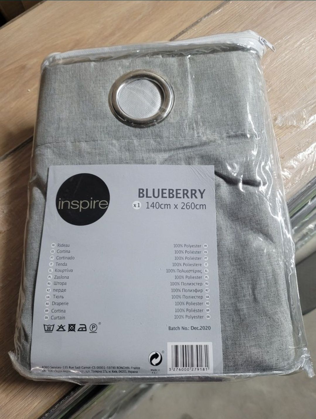 Nowe zasłony 6 szt. Blueberry Inspire 140x260 szare