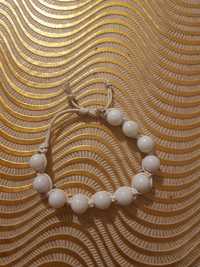 Bransoletka biale perly regulowana raz założone