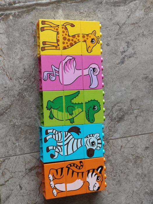 LEGO Duplo  platforma na kółkach żyrafy, jednorożec , zwierzątka