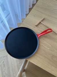 Le creuset żeliwna patelnia do naleśnikow czerwona bordowa 27 cm