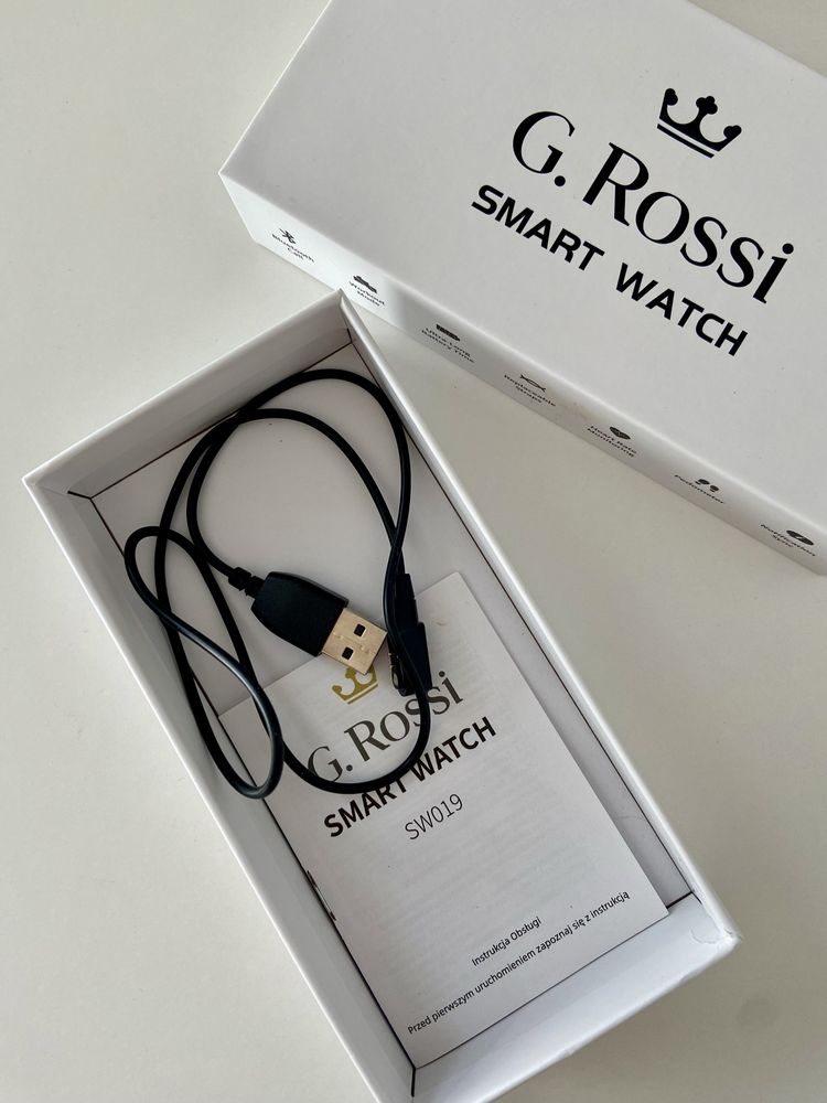 Męski Czarny zegarek Smartwatch G. Rossi SW019-2