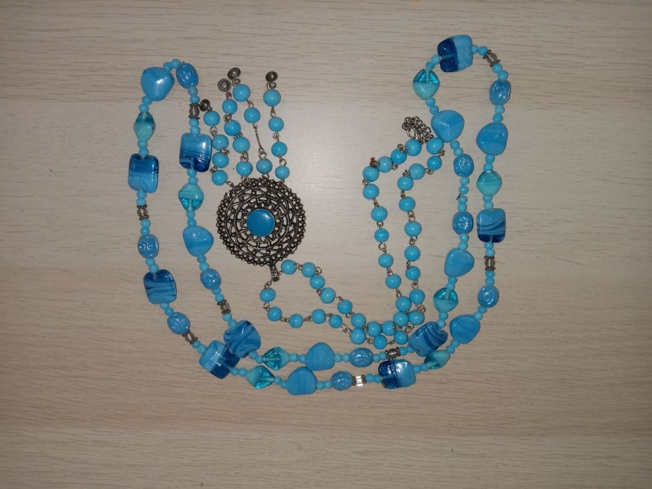 Korale naszyjnik niebieskie