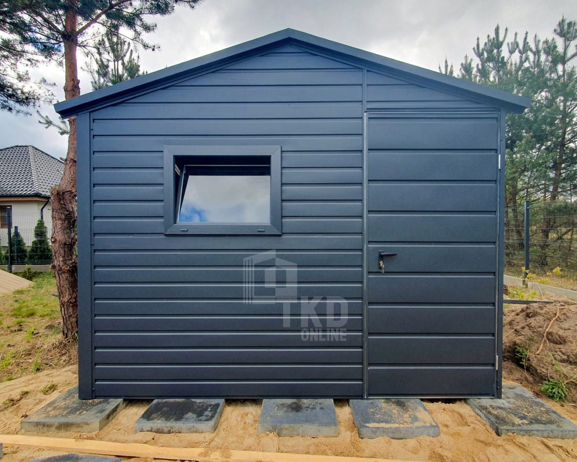 Schowek - Domek Ogrodowy 3X3M Okno Pcv- Drzwi - Antracyt  Tkd228
