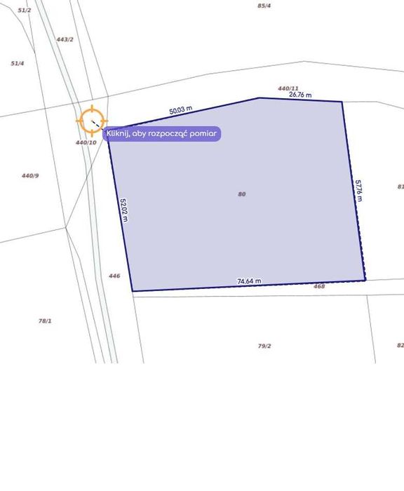 Działka 43a w miejscowości Kalina Mała Parcela