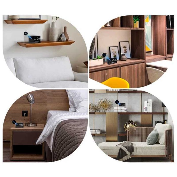 Ukryta Mini Kamera Szpiegowska w Budziku Full Hd Wifi