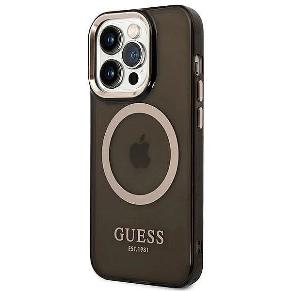 Etui Guess Gold Outline Translucent MagSafe na iPhone 14 Pro Max - cza