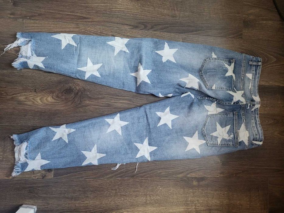 Spodnie z dziurami gwiazdy dzinsowe 36