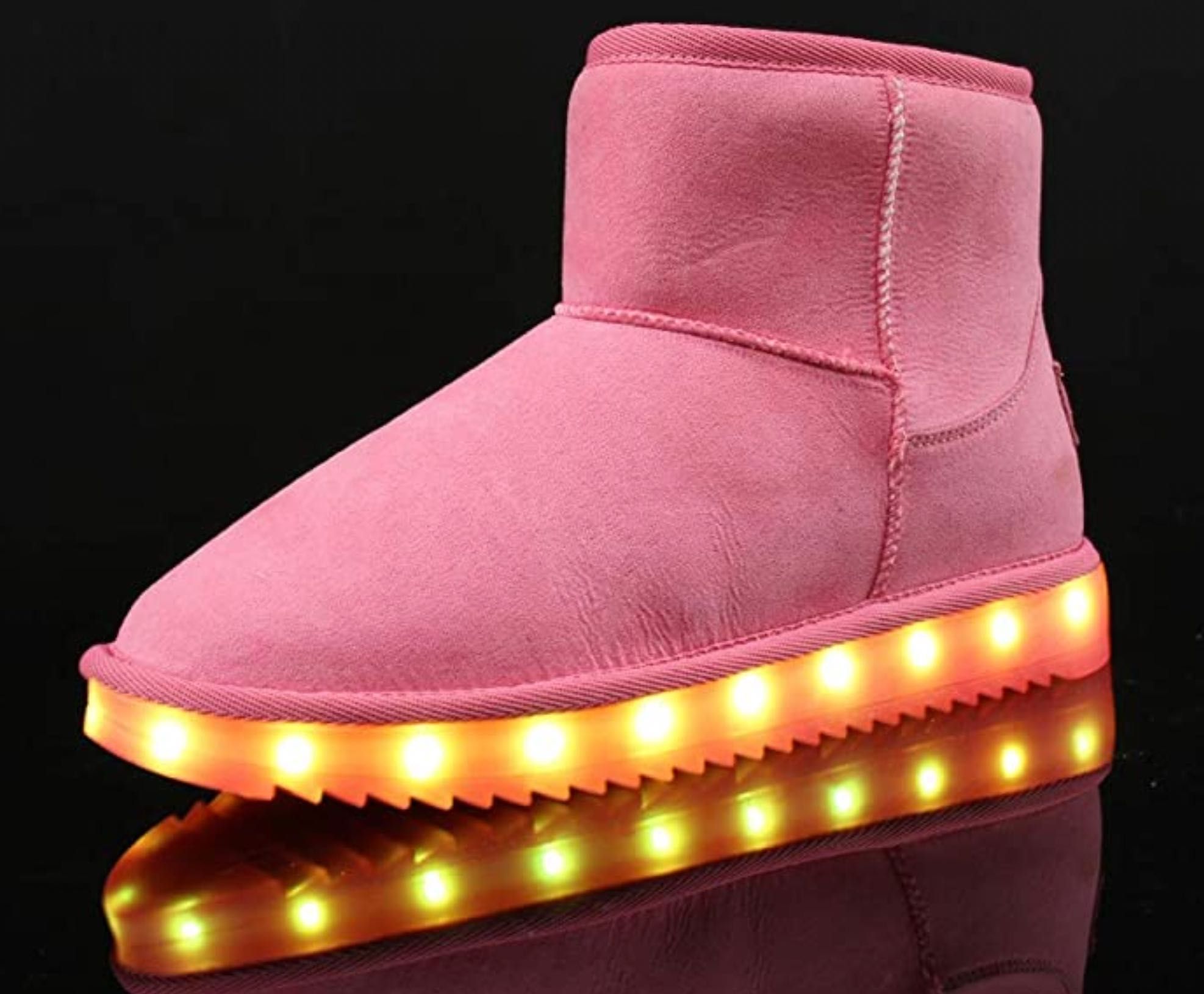 -70% - Ocieplane Buty LED emu różowe - wys. 24h - 36-40
