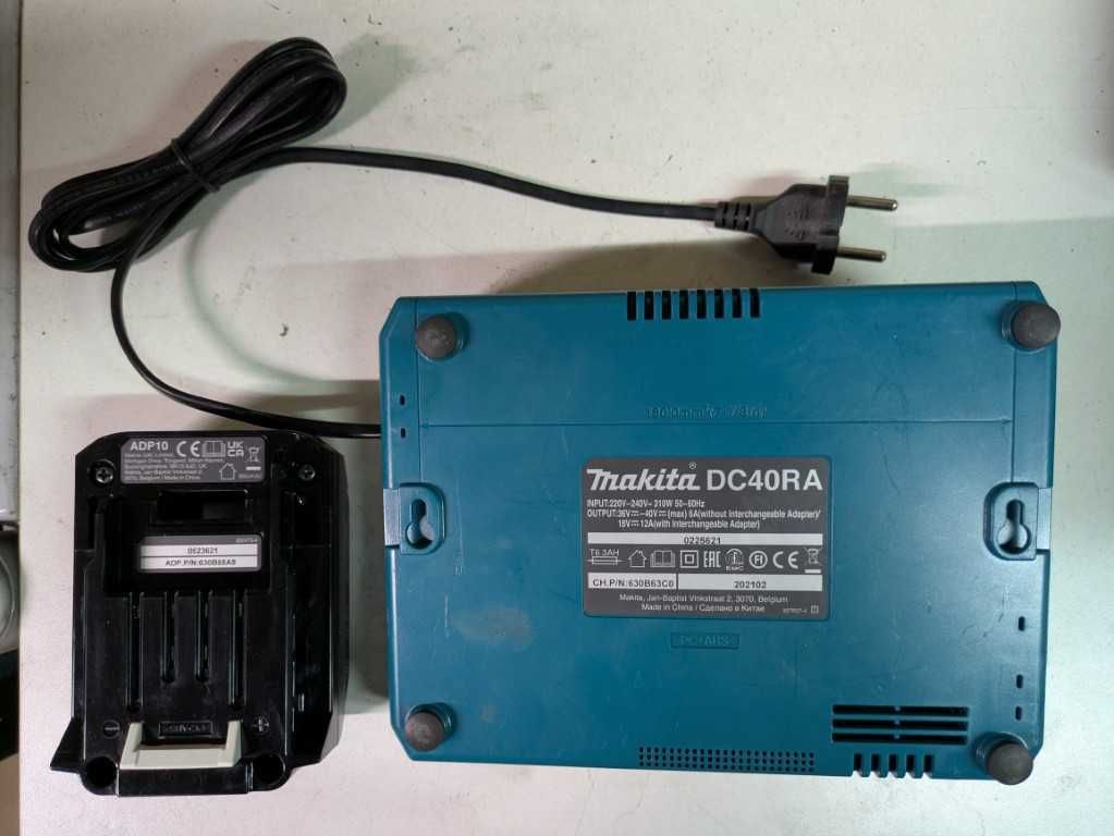 Makita XGT 40V carregador com adaptador LXT 18V