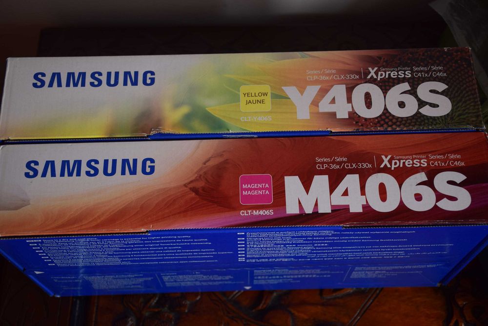 Toner original Samsung CLT-M406S e CLT-Y406S