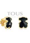 TOUS kolczyki Icon Color 1cm onyks żółte srebro 925 oryginał